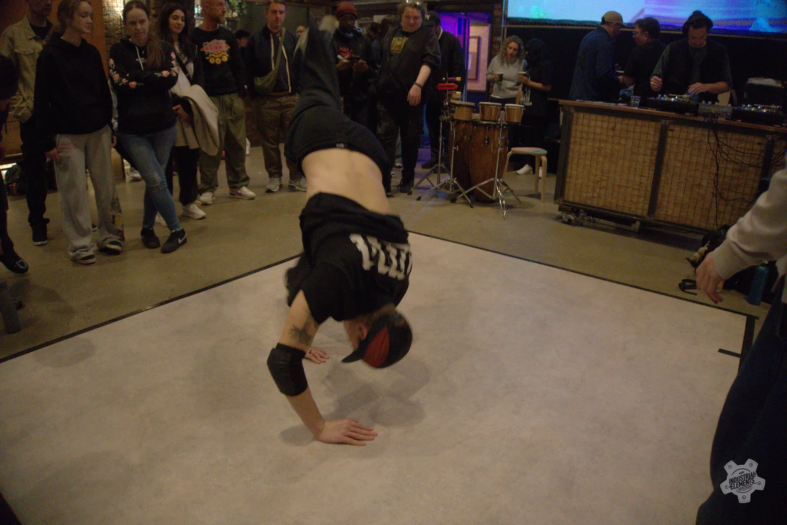 Handstand move during an Industrial Elements event